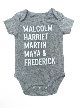 Well Worn Gray Kids One-Piece Bodysuit with White Text